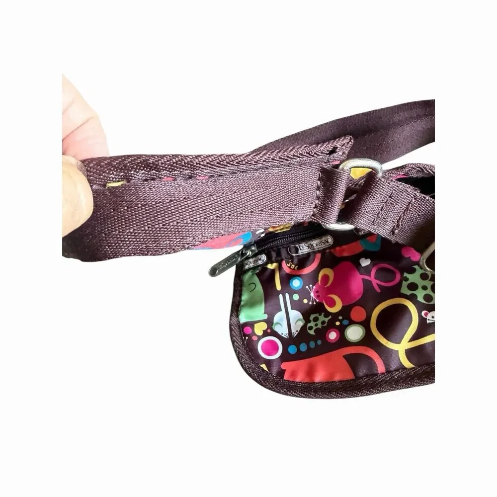LeSportsac Crossbody & Shoulder Bag Multicolor Mouse Rat Print Zipper Pockets - Picture 16 of 16